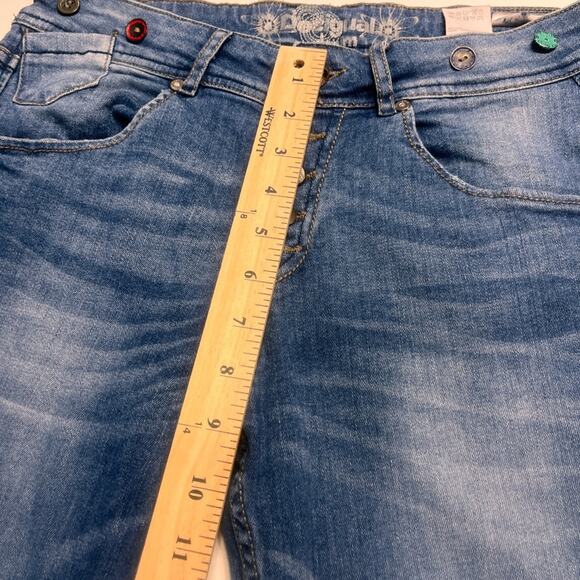 Desigual Women’s Embroidered Love Boyfriend Jeans Size 26 - Picture 13 of 14